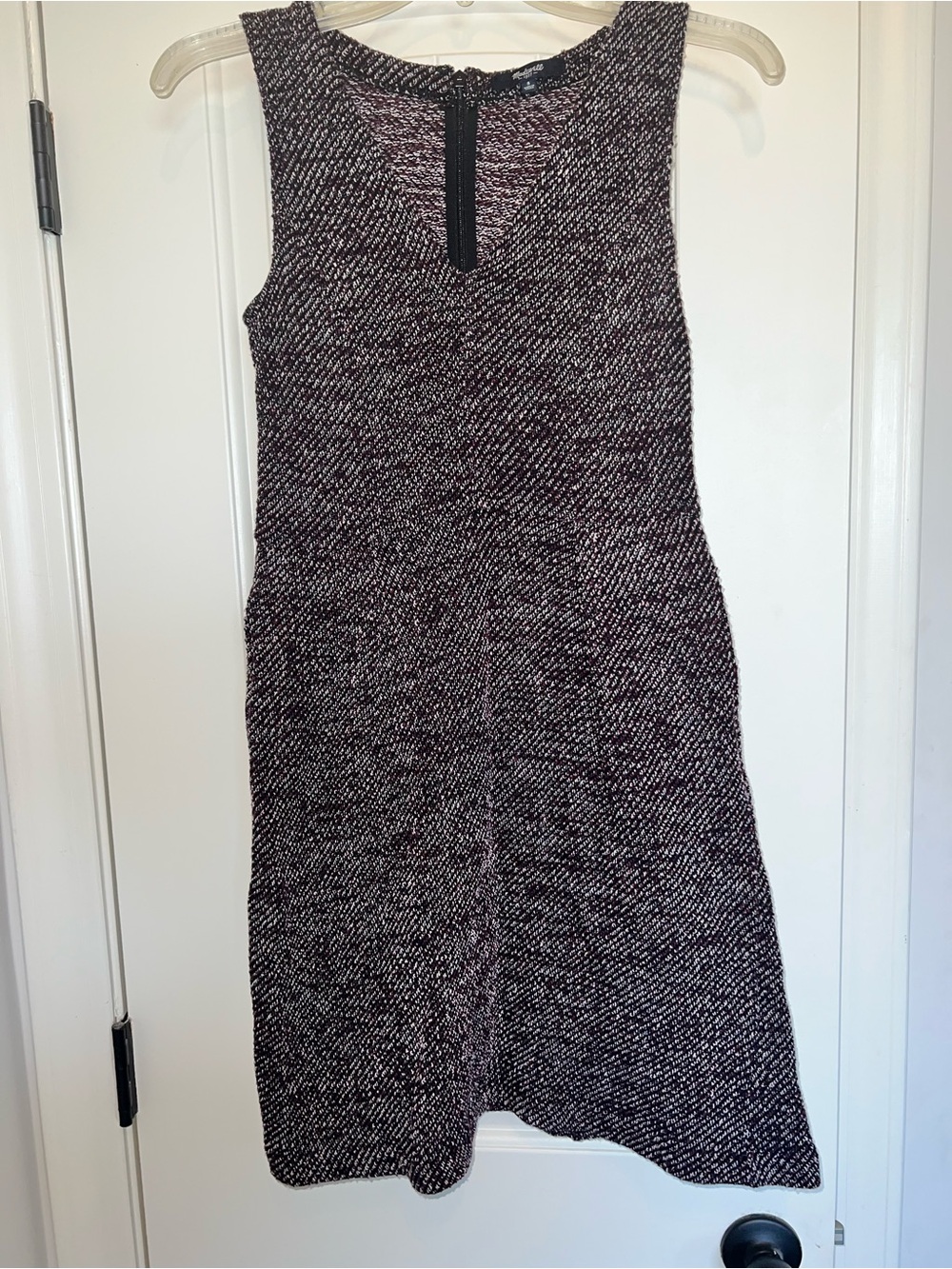 Madewell Marled Knit Top - Black, White & Burgundy